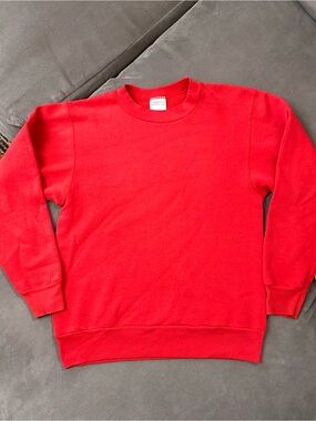 Oneita Power Sweats Sweatshirt Men Sz Medium Red Blank 90s Made In USA